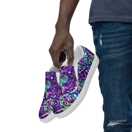 Ultraviolet Rapture on a Men's Slip-On Canvas Shoes