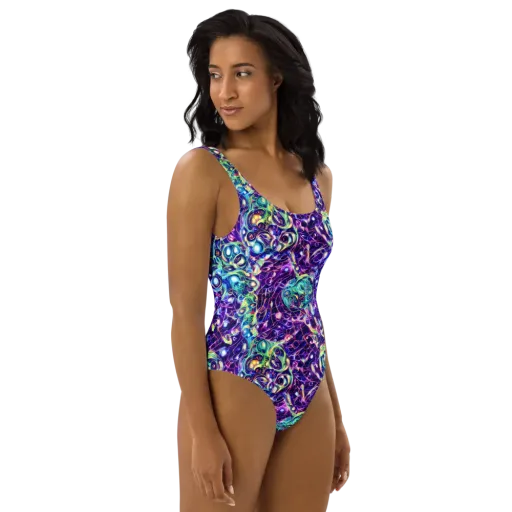 Ultraviolet Rapture on a One-Piece Swimsuit