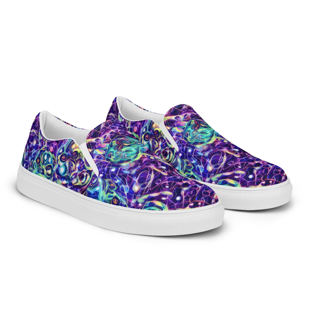 Ultraviolet Rapture on Women's Slip-On Canvas Shoes — Right Front