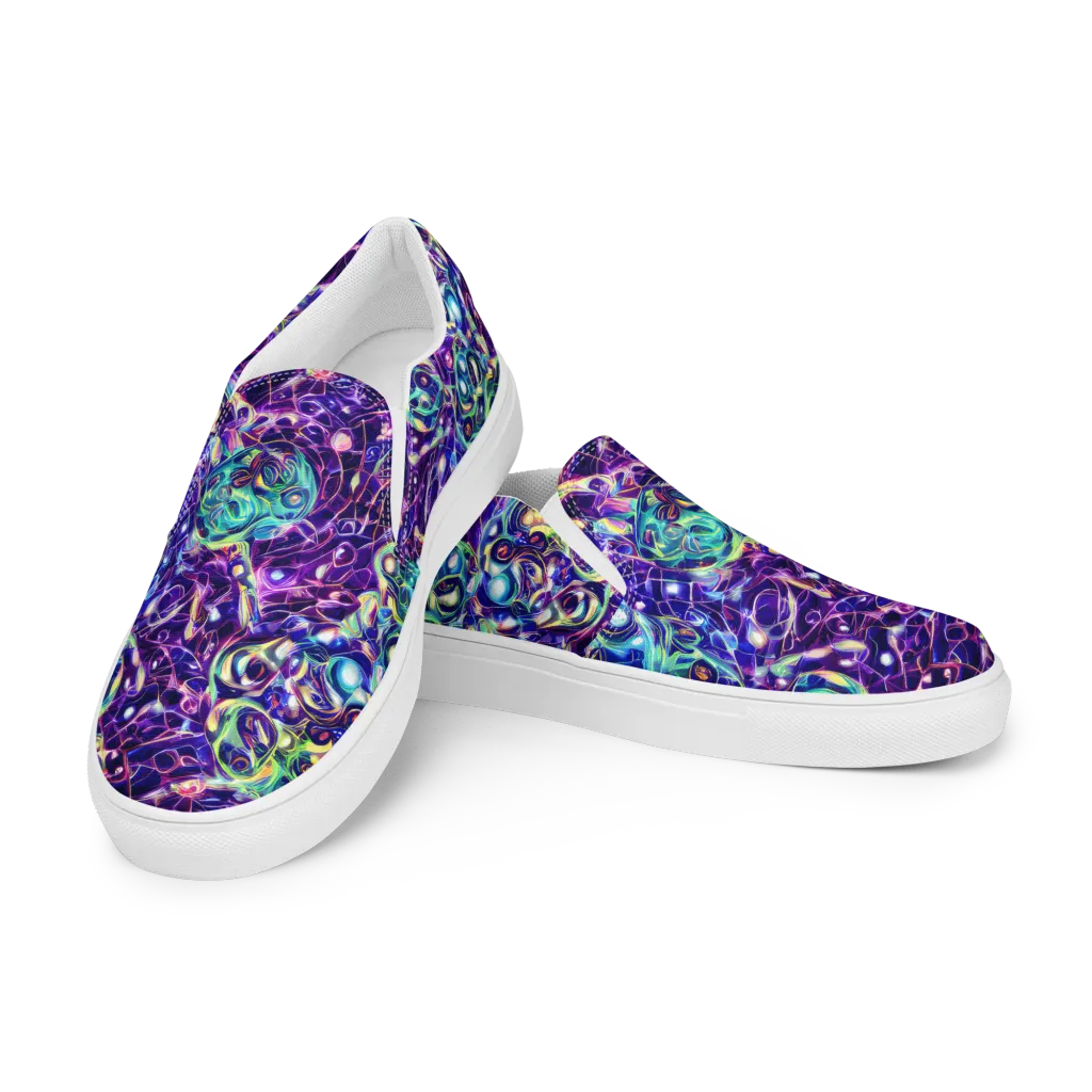 Ultraviolet Rapture on Women's Slip-On Canvas Shoes — Left Front