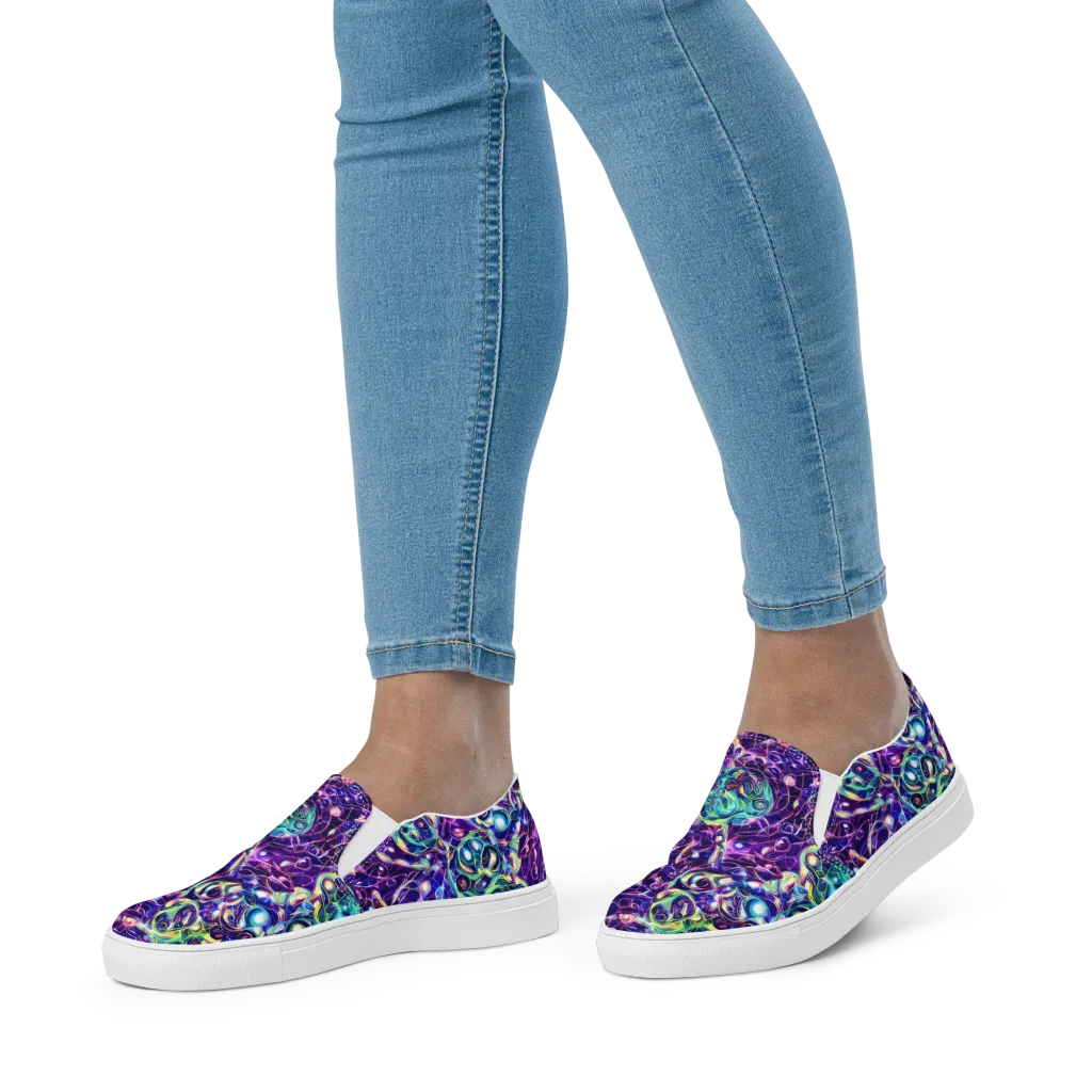 Ultraviolet Rapture on Women's Slip-On Canvas Shoes — Front