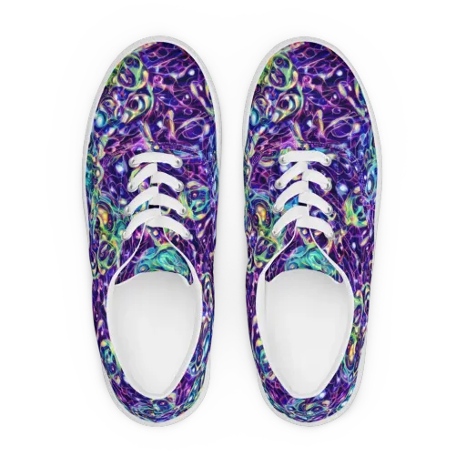 Ultraviolet Rapture on a Men's Lace-Up Canvas Shoes