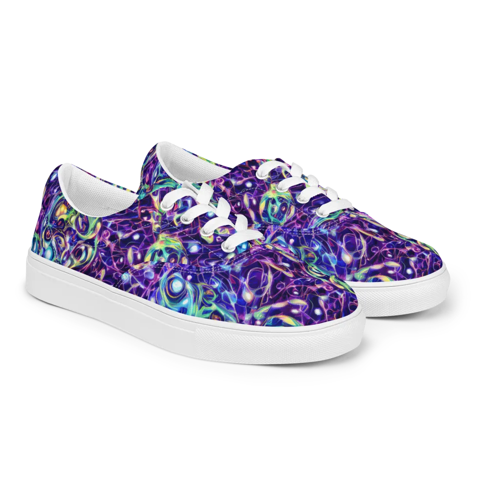 Ultraviolet Rapture on Men's Lace-Up Canvas Shoes — Right Front