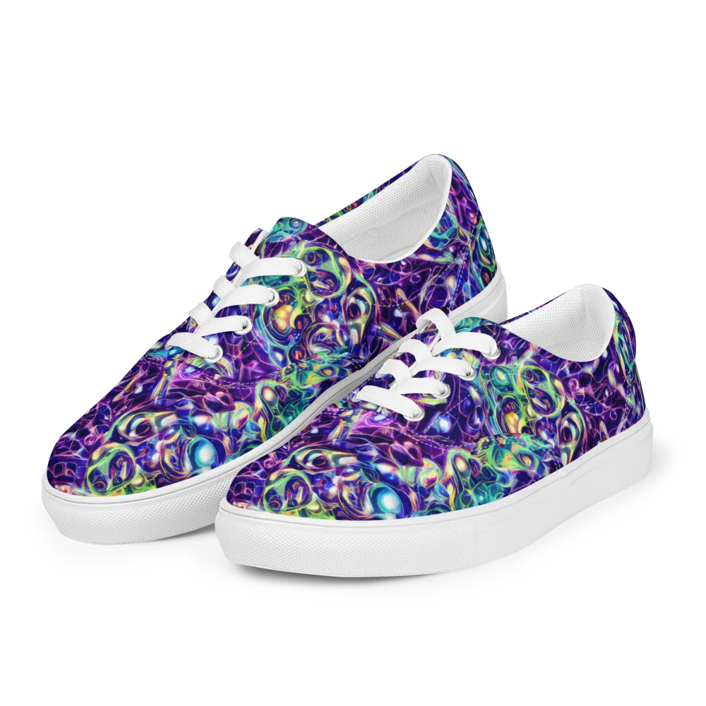 Ultraviolet Rapture on Men's Lace-Up Canvas Shoes — Left Front