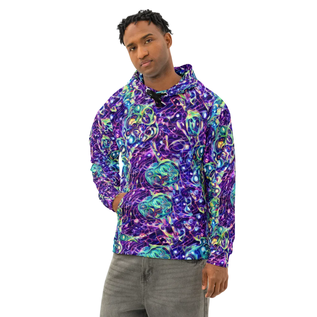 Ultraviolet Rapture on Cotton Hoodie — Left Front