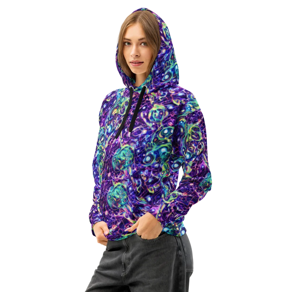 Ultraviolet Rapture on Cotton Hoodie — Left Front