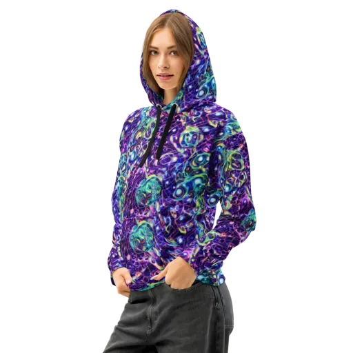 Ultraviolet Rapture on a Cotton Hoodie
