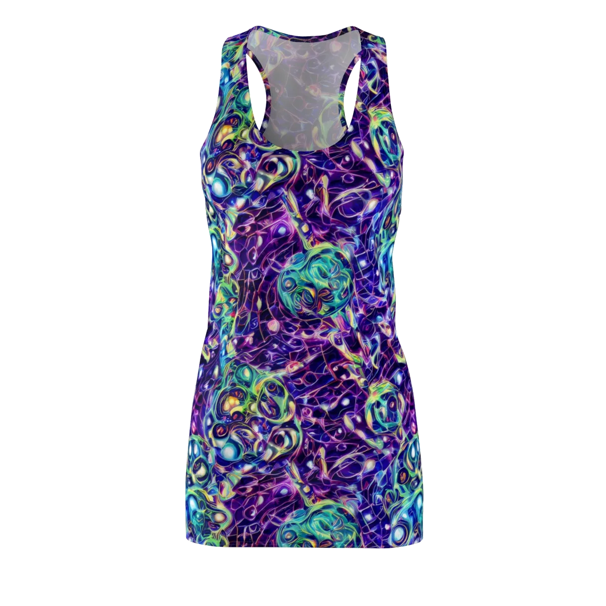 Ultraviolet Rapture on Racerback Dress — Front