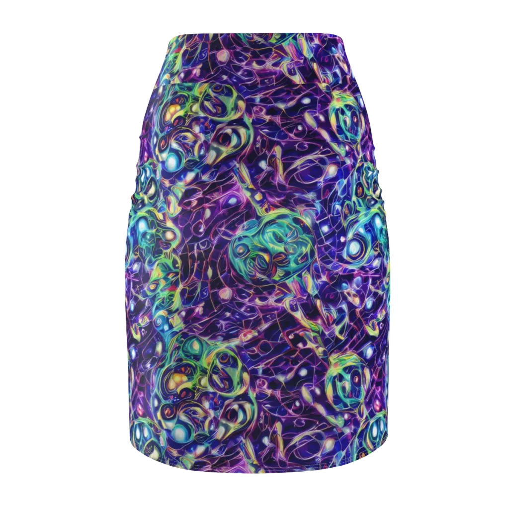 Ultraviolet Rapture on Pencil Skirt — Back