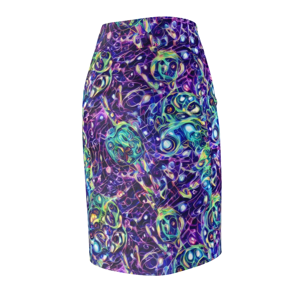 Ultraviolet Rapture on Pencil Skirt — Back Side
