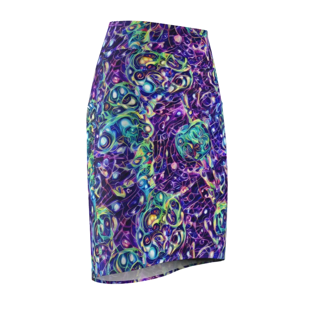Ultraviolet Rapture on Pencil Skirt — Front Side