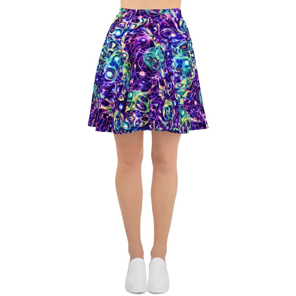 Ultraviolet Rapture on Skater Skirt — Front