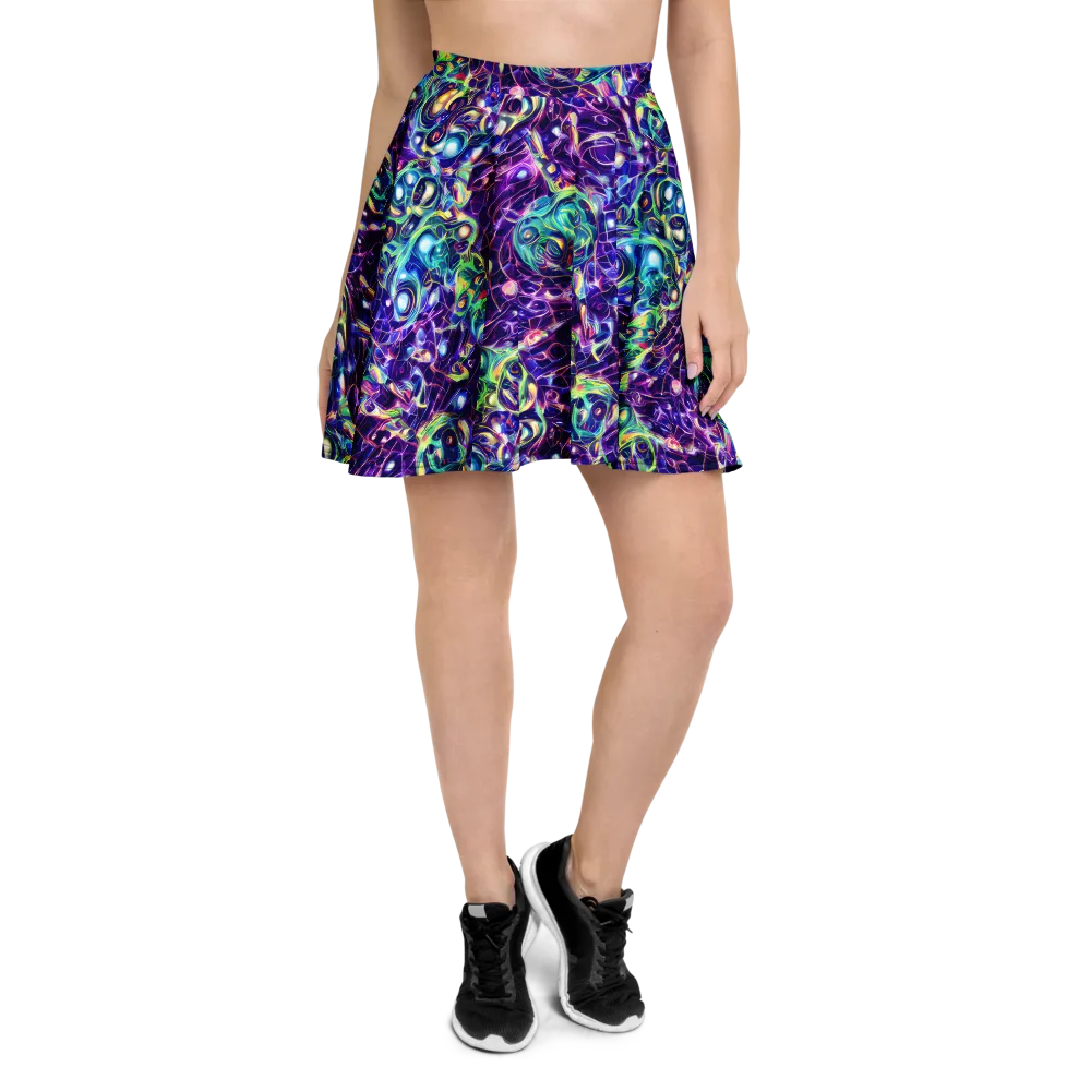 Ultraviolet Rapture on Skater Skirt — Front