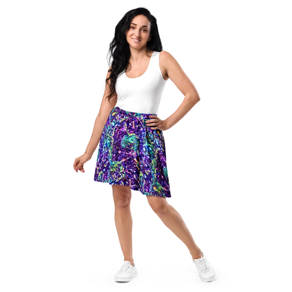 Ultraviolet Rapture on Skater Skirt — Front