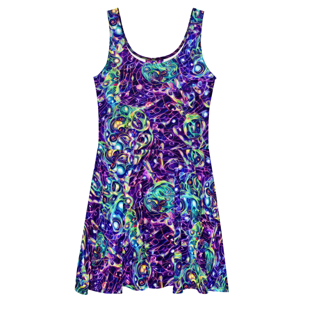 Ultraviolet Rapture on Skater Dress — Front