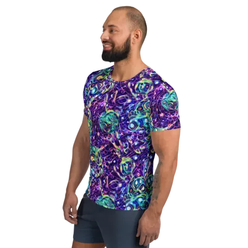 Ultraviolet Rapture on a Men's Athletic T-Shirt