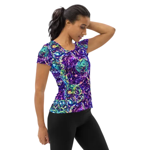 Ultraviolet Rapture on a Women's Athletic T-Shirt
