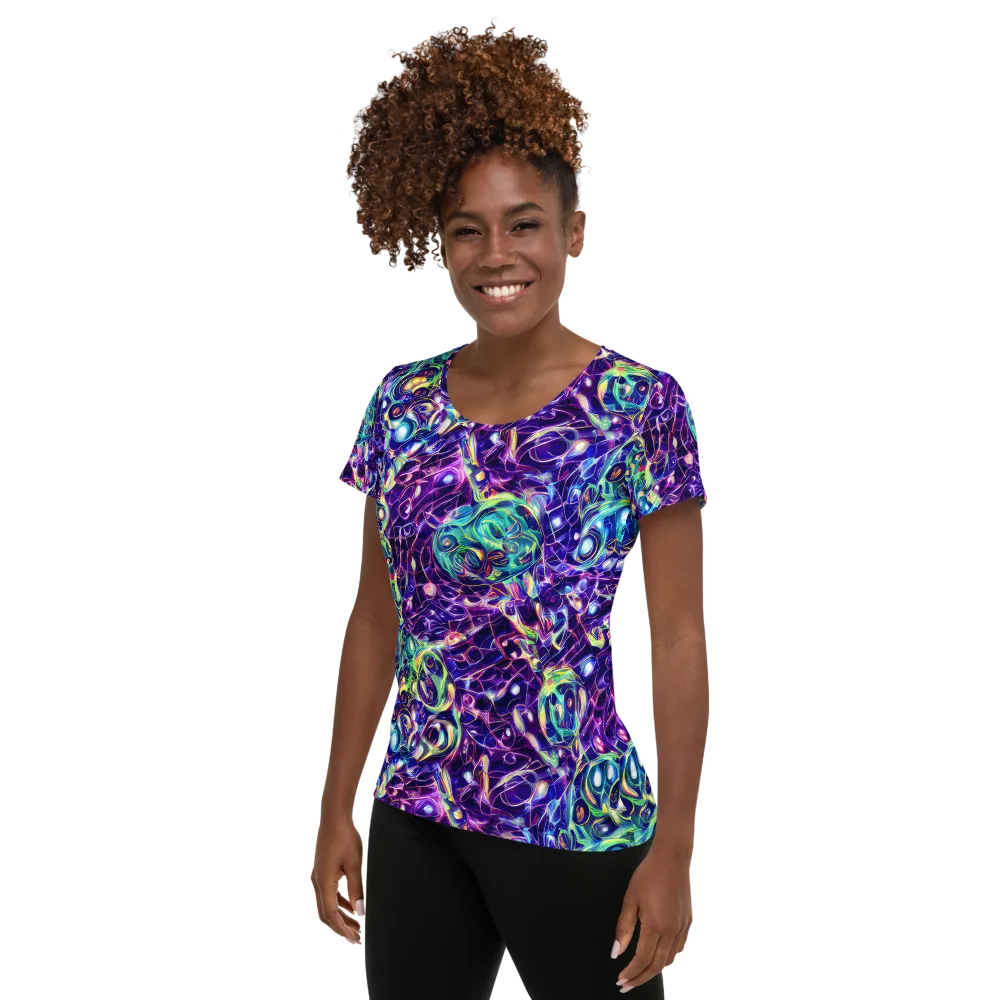 Ultraviolet Rapture on Women's Athletic T-Shirt — Left