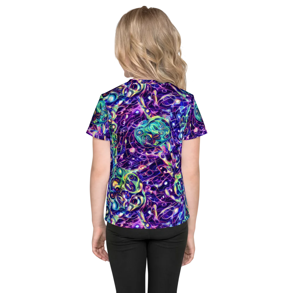 Ultraviolet Rapture on Kids Crew Neck T-Shirt — Back