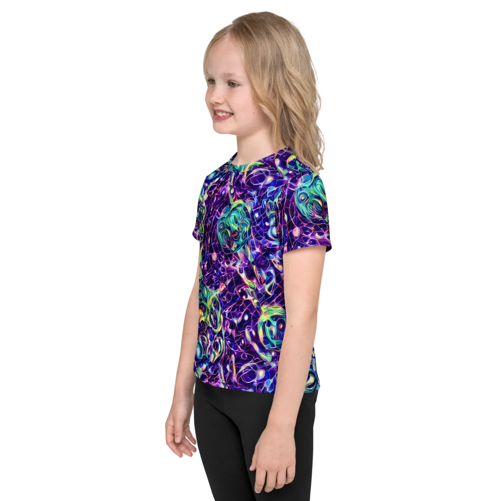Ultraviolet Rapture on Kids Crew Neck T-Shirt — Left