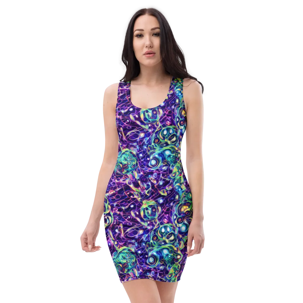 Ultraviolet Rapture on Bodycon Dress — Front