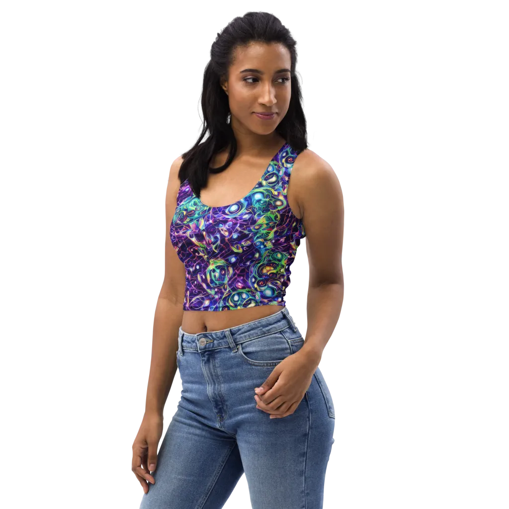 Ultraviolet Rapture on Crop Top — Left Front