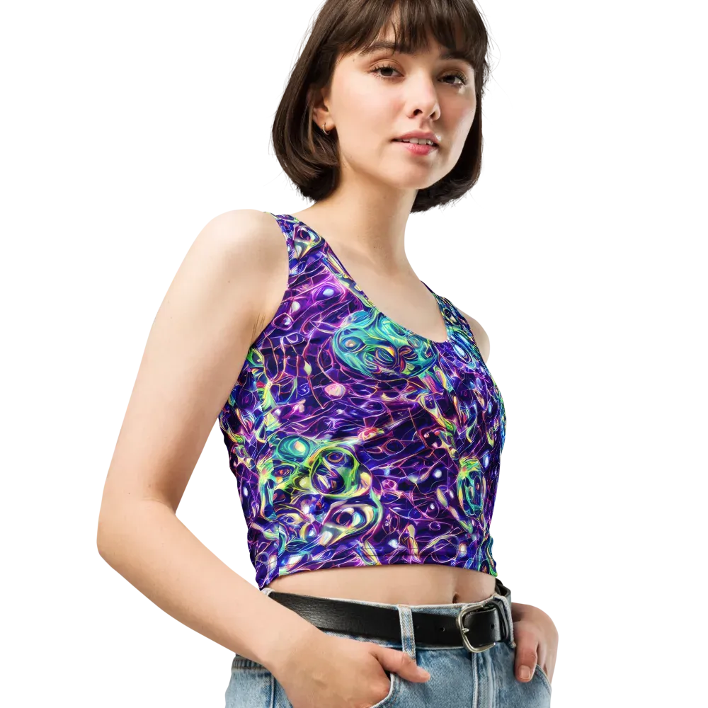 Ultraviolet Rapture on Crop Top — Right Front