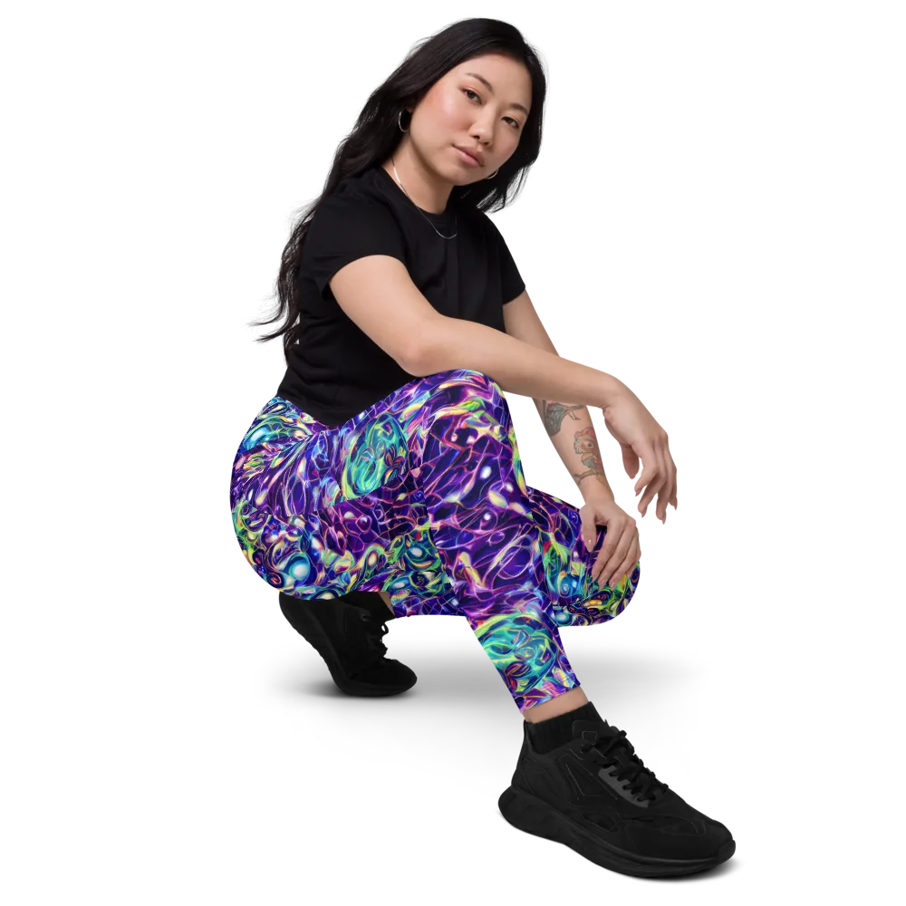 Ultraviolet Rapture on Leggings with Pockets — Right Front