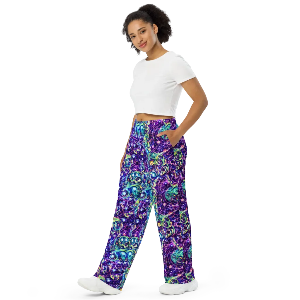 Ultraviolet Rapture on Wide-Leg Pants — Left Front