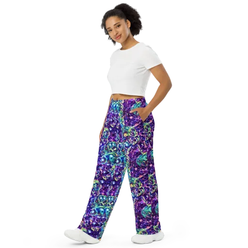 Ultraviolet Rapture on a Wide-Leg Pants