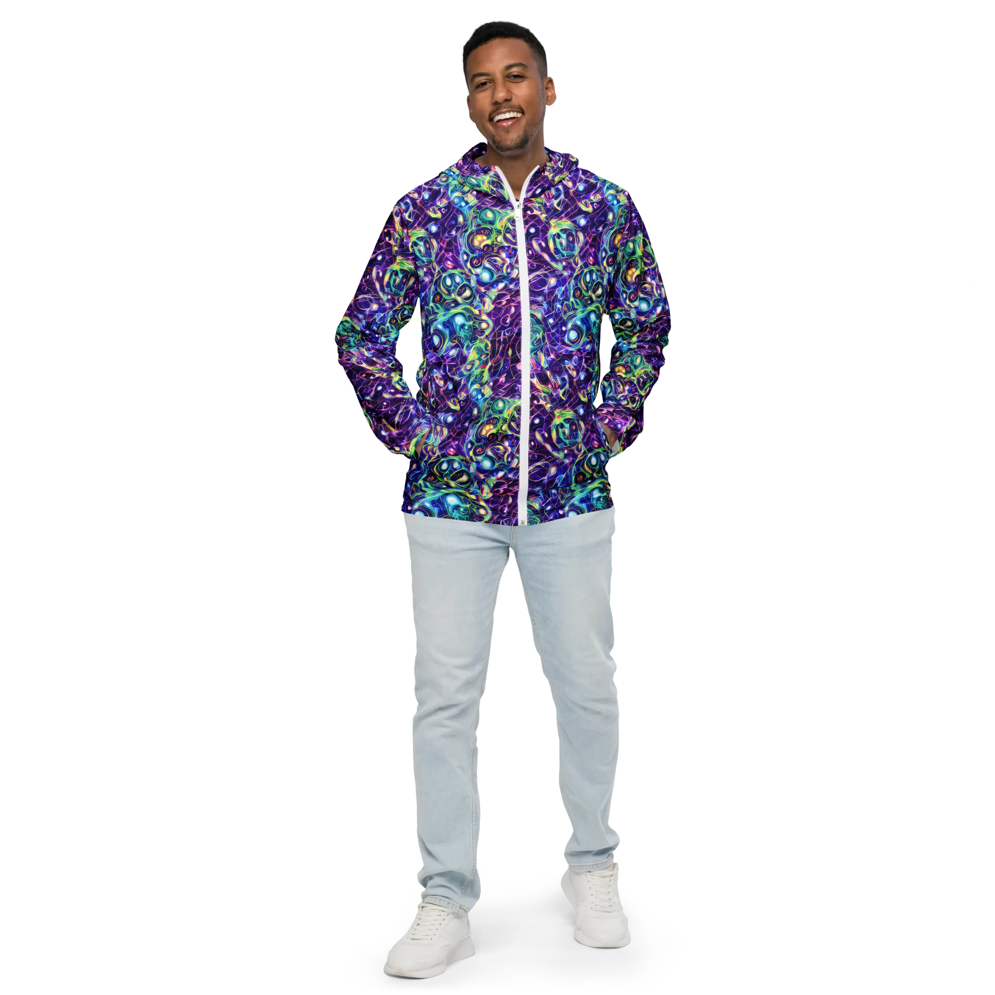 Ultraviolet Rapture on Men's Windbreaker — Front