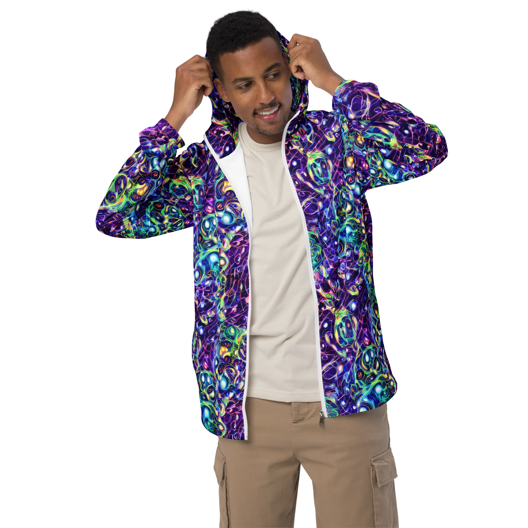 Ultraviolet Rapture on Men's Windbreaker — Front