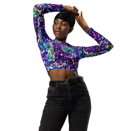 Ultraviolet Rapture on a Long Sleeve Crop Top