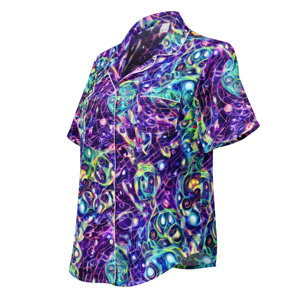 Ultraviolet Rapture on Women's Short Sleeve Pajama Top — Left Front