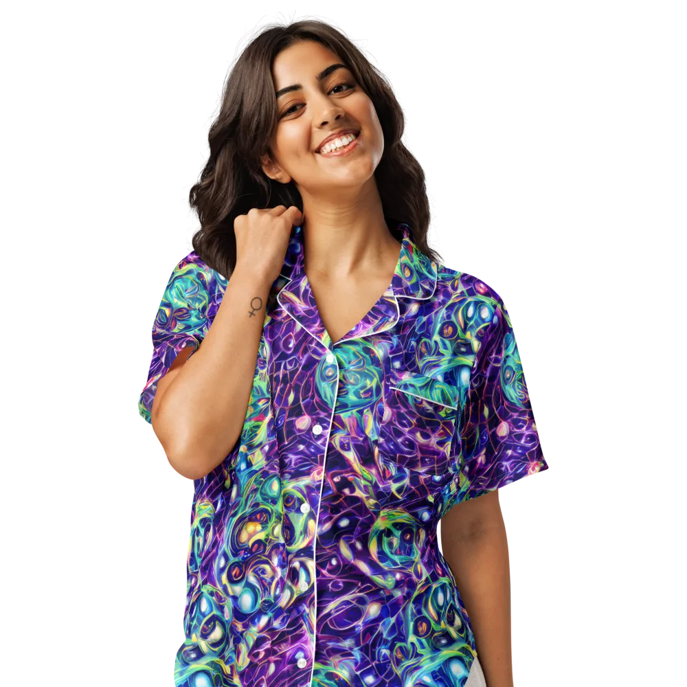 Ultraviolet Rapture on Women's Short Sleeve Pajama Top — Front