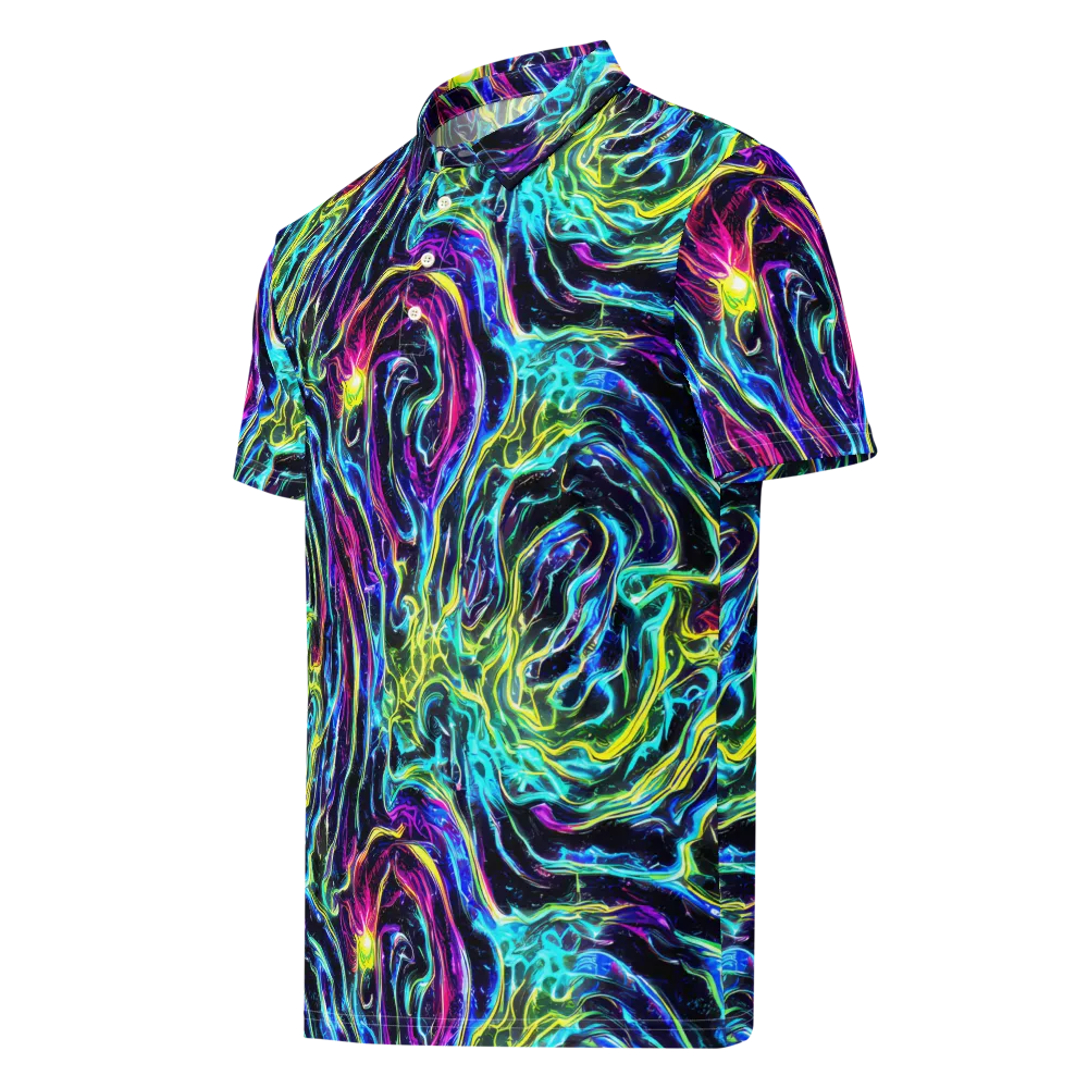 Prismatic Wildfire on Men's Slim Fit Polo Shirt — Left Front