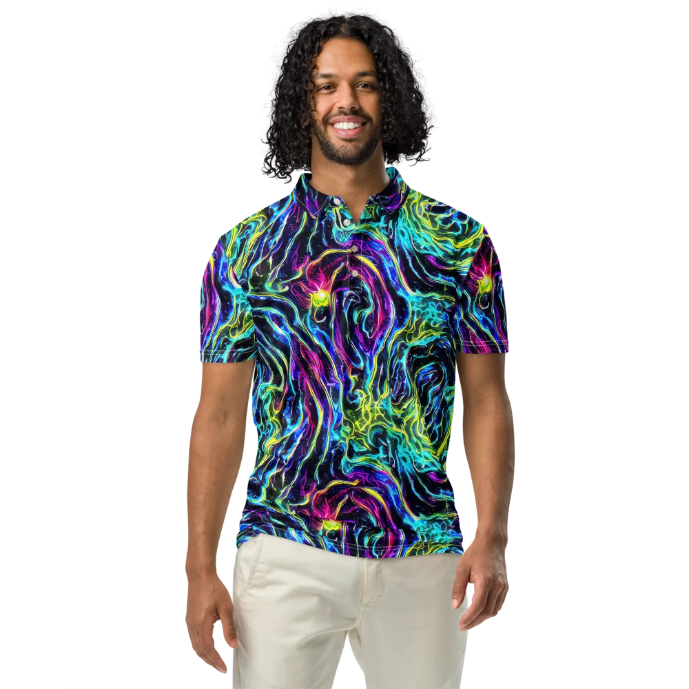 Prismatic Wildfire on Men's Slim Fit Polo Shirt — Front