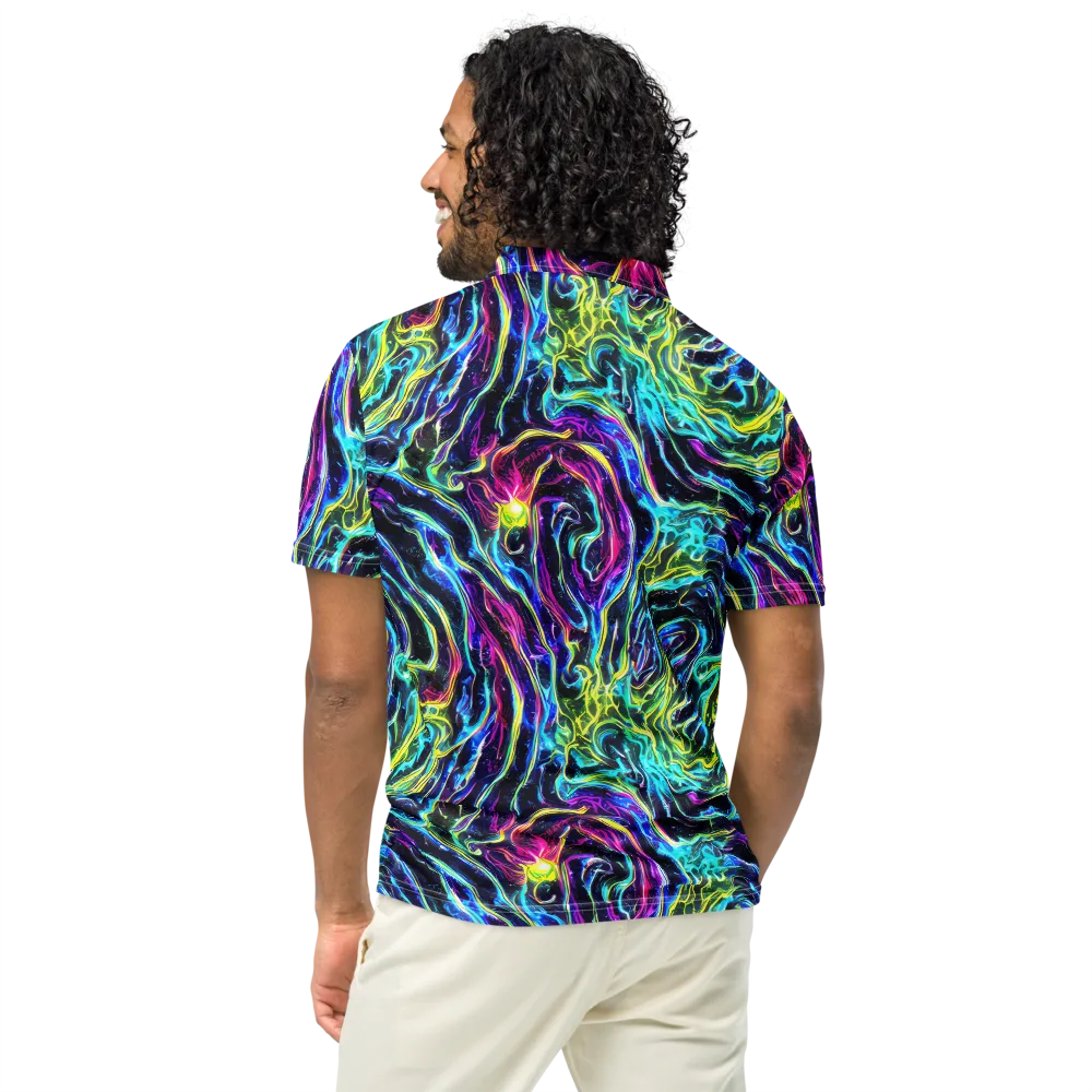 Prismatic Wildfire on Men's Slim Fit Polo Shirt — Back