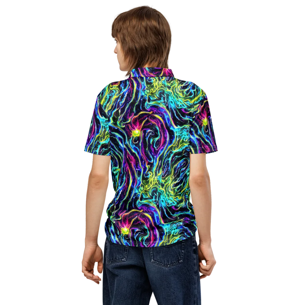 Prismatic Wildfire on Men's Slim Fit Polo Shirt — Back