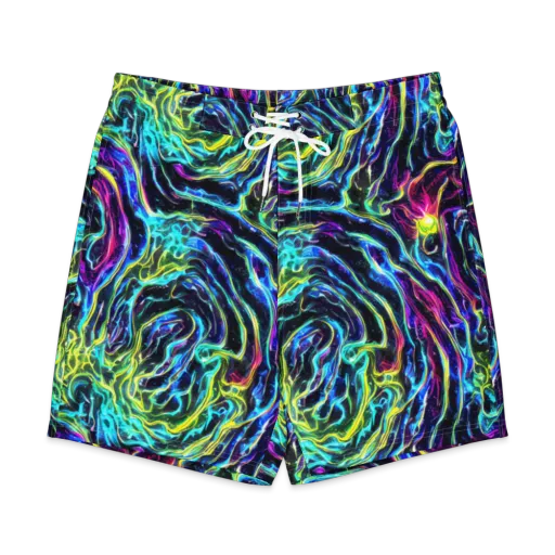 Prismatic Wildfire on a Men's Board Shorts