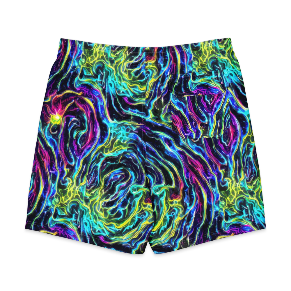 Prismatic Wildfire on Men's Board Shorts — Back
