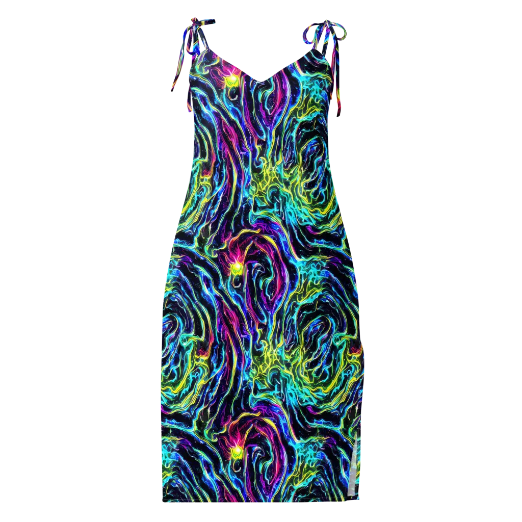Prismatic Wildfire on Slip Dress — Front