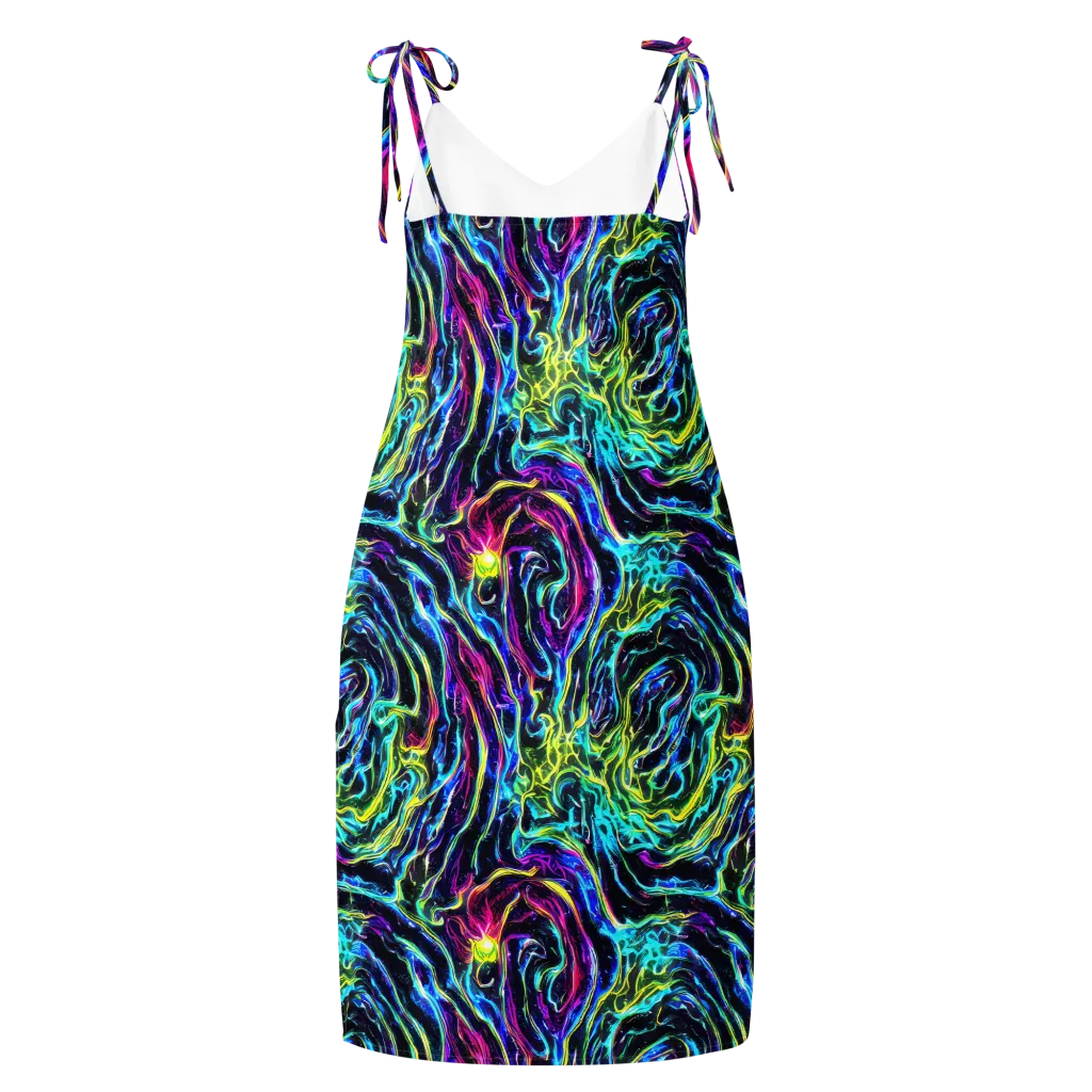 Prismatic Wildfire on Slip Dress — Back