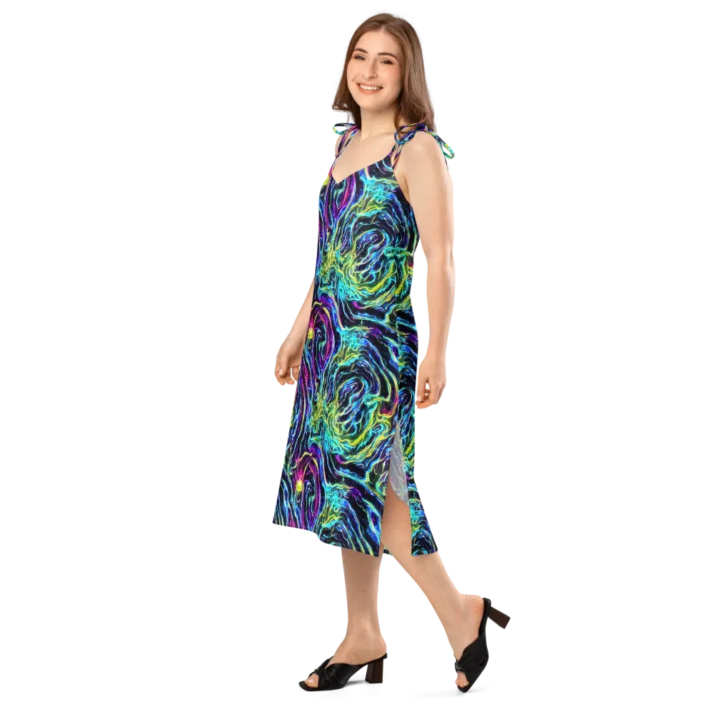 Prismatic Wildfire on Slip Dress — Left Front