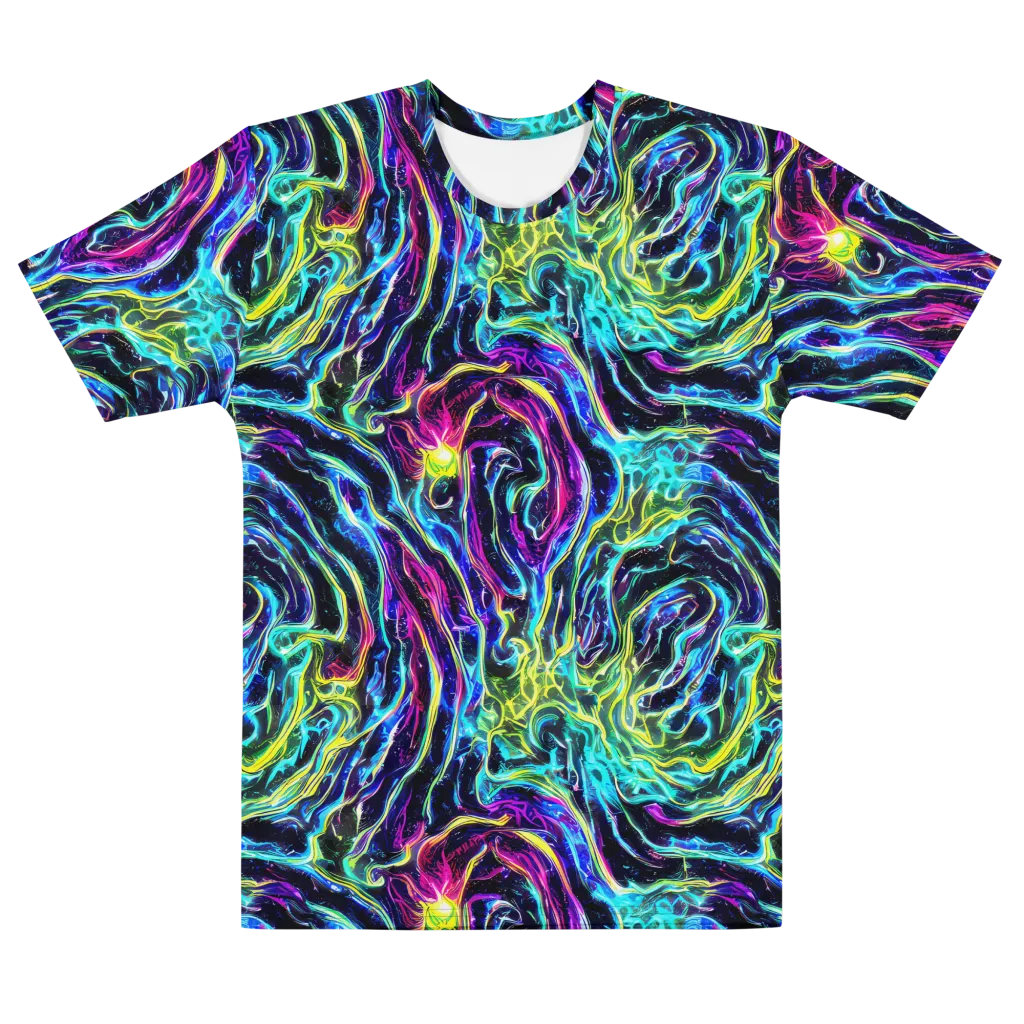 Prismatic Wildfire on Men's Cotton Crew Neck T-Shirt — Front
