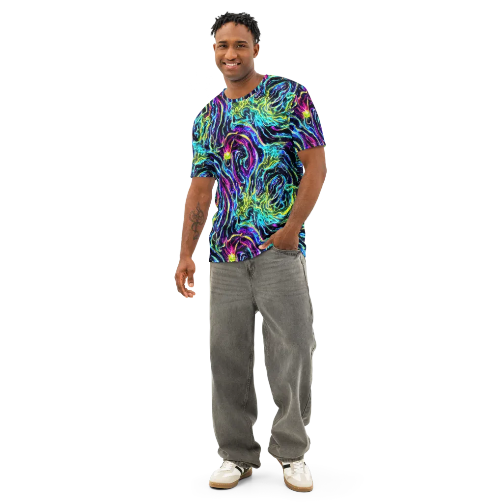 Prismatic Wildfire on Men's Cotton Crew Neck T-Shirt — Front