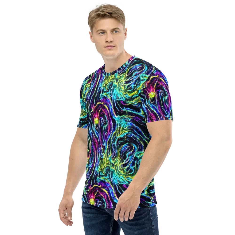 Prismatic Wildfire on Men's Crew Neck T-Shirt — Left