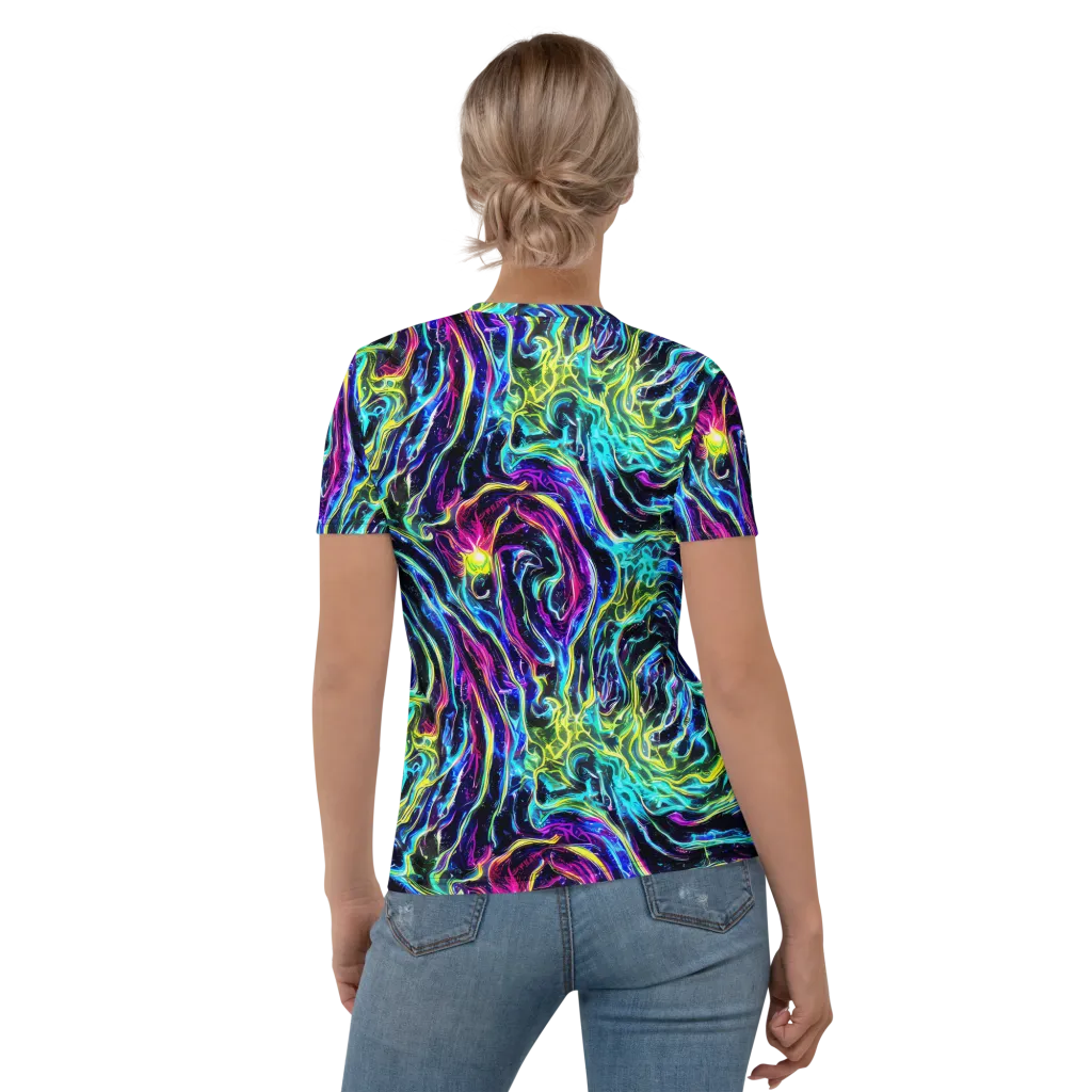 Prismatic Wildfire on Women's Crew Neck T-Shirt — Back