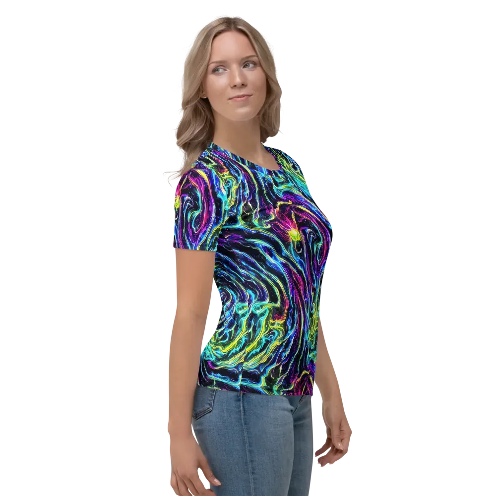 Prismatic Wildfire on Women's Crew Neck T-Shirt — Right