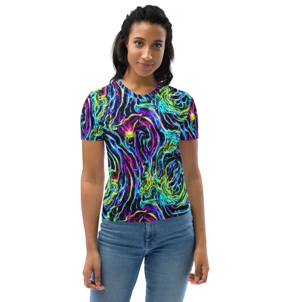 Prismatic Wildfire on Women's Crew Neck T-Shirt — Front